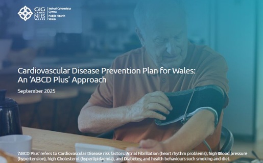 Delwedd Cynllun Atal Clefydau Cardiofasgwlaidd Cymru: Dull ‘ABCD Plus’